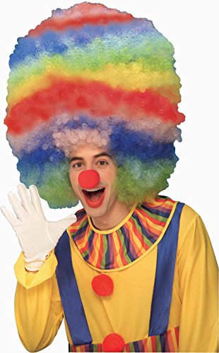 Forum Rainbow Stripped Giant Clown Wig