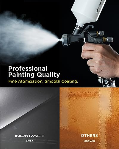 InoKraft D1 LVLP Air Spray Gun Premium Kit, Easy to Use, Paint Gun for Cars & House DIY Painting, 1.3/1.5/1.7mm Nozzles, with Paint Sprayer Accessories
