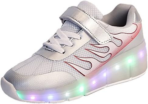 Girls Boys LED Light Single Wheel Retractable Roller Skate Shoes Kids Sneakers