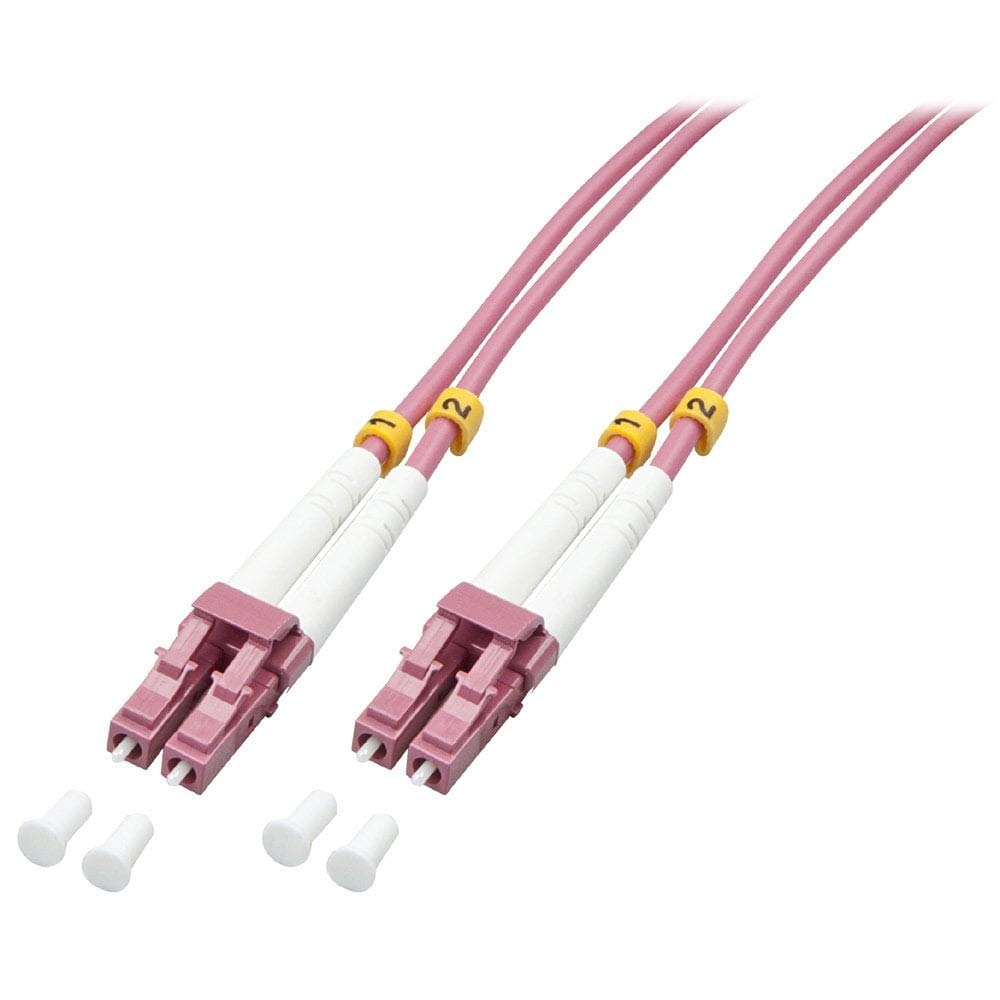 LINDY 15m LC-LC OM4 50/125 Fibre Optic Patch Cable - Purple