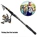Sougayilang Spinning Telescopic Fishing Rod Graphite Carbon Fiber Travel Portable Super Hard Fishing Pole for Boat Saltwater and Freshwater Fish Fishing Rods Poles