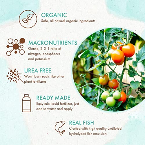 Organic Fish Fertilizer Liquid Fish Emulsion Food for Plants, Flowers