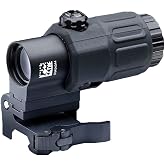 G33/G43/G45 3X/5X Riflescope Magnifier, Holographic Sight, 3x/5X Mirror Magnifying Glass, Side Foldable Flip Adjustment, with Switch to Side Quick Detachable QD Mount