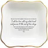 BAT Trang Ceramic Jewelry Dish, I Will Love Him with My Whole Heart, Mother in Law Wedding Gifts, Mother of The Groom Gifts from Bride, Bridal Shower Gift, Bonus Mom Gift