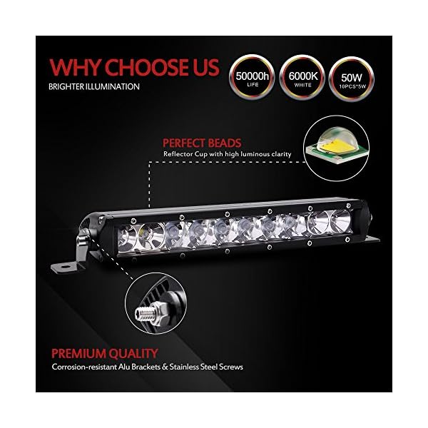 MICTUNING-SR-Mini-Series-11-50W-Single-Row-CREE-LED-Light-Bar-COMBO-Spot-Flood-5000lm-500m-Visibility