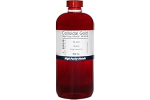 SIRIUS METALS True Colloidal Gold – 50 ppm - 99.99+% Purity - 500 mL (16.9 Fl Oz) in Clear BPA-Free Plastic Bottle - Made in USA