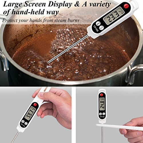 Meat Thermometer, Digital Food Cooking Thermometer Kitchen Instant Read Thermometer Barbecue Thermometer Candy Thermometer for Kitchen BBQ Grill Smoker Meat Candy Milk - Thumbnail 5