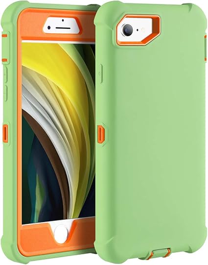 Amazon Kabibin Iphone Se ケースヘビーデューティー保護ケース 3層 ハードpc Tpe フルボディプロテクション頑丈 なラバー耐衝撃性傷防止保護カバーiphone 6 6s 7 8 4 7インチ 抹茶グリーン オレンジ Kabibin 家電 カメラ