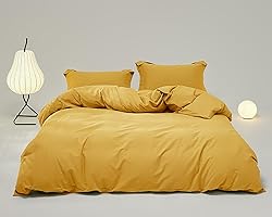 Houseri Mustard Yellow Comforter Set Queen Dark