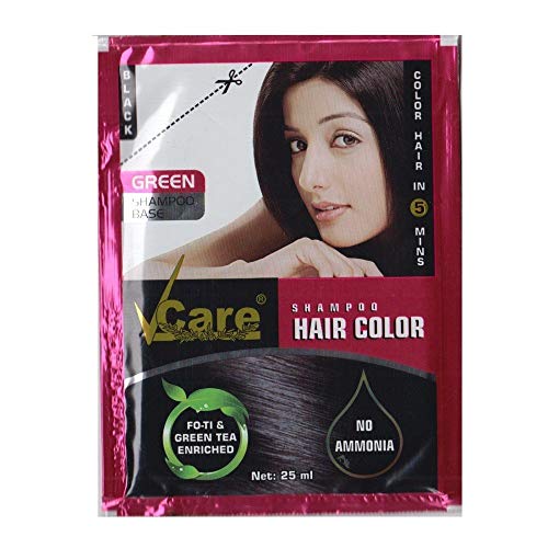 Vcare Longasting Shampoo Base Hair Color Black 25ml 12 1 Free