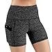 ODODOS High Waist Out Pocket Yoga Short Tummy Control Workout Running Athletic Non See-Through Yoga Shorts,CharcoalHeather,Largethumb 1