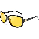 FEISEDY Classic Womens Night Glasses Driving Anti Glare Wrap Around Yellow Sunglasses B2548