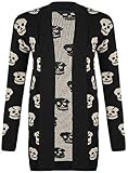 SugerDiva Skull Print Open Knitted Cardigan