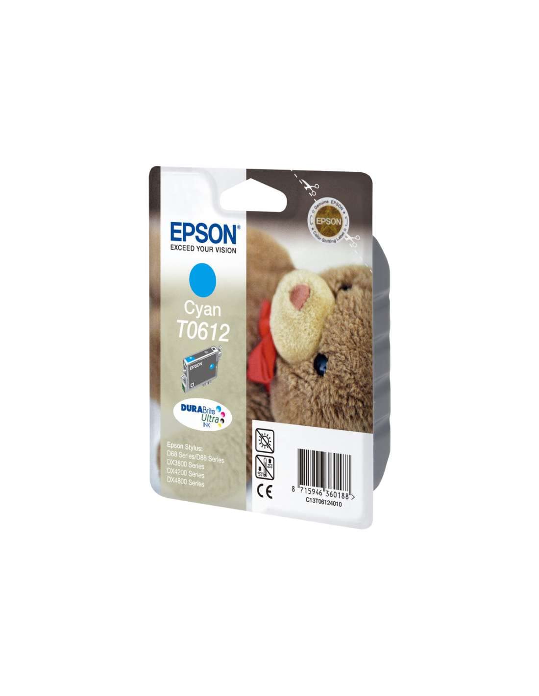 Epson Original T061240 Cyan Ink Cartridge for Stylus D68/D88/DX3800/DX4200/DX4800 (Teddy), Genuine