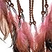 AWAYTR Boho Headdress Feather Headband Accessories Feather Elastic Gypsy Festival Headband Indian Fancy Headpieces 1970s (Pink)