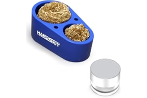 Tip Cleaner,HANDSKIT Soldering Iron Tip Cleaning Paste Solder Iron Tips Holder Stand Tip Tinner Clean Wire Ball Tips Refresher (Blue)