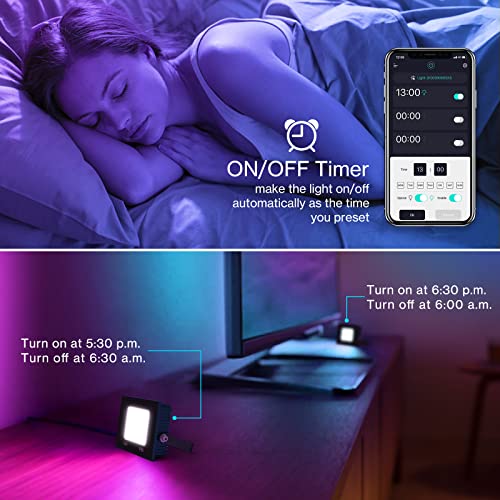 Olafus LED RGB Flood Light 70W Equivalent, Smart Flood Lights APP
