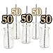 Adult 50th Birthday - Gold - Paper Straw Decor - Birthday Party Striped Decorative Straws - Set of 24