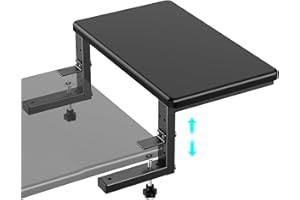BYMECOST 3 in 1 Clamp on Desk Extension & Monitor Shelf,16.5" Desktop Organizer, Adjustable Height Heavy Duty Desk Shelf Organizer for Gaming,Printer Stand,Computer Monitor and Laptop Riser,Office Accessories