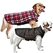 MIGOHI Dog Jackets for Winter, Windproof Waterproof Reversible Dog Coat for Cold Weather, British Style Plaid Warm Dogs Vest for Small Medium Large Dogs, Red, XXXL