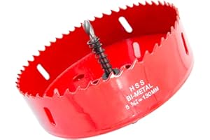 Hole Saw Drill Bit LAIWEI HSS Hole Cutter with Arbor for Wood,PVC Board and Plasterboard(5-1/8"(130mm Hole Saw))