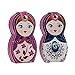 FakeFace Novelty Russian/Japanese Doll Girl Professional Personal Manicure & Pedicure Set 6pcs Portable Travel & Grooming Kit Tools in a Leather Case Gift