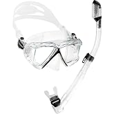 Cressi Panoramic Wide View Mask &amp; Dry Snorkel Kit for Snorkeling, Scuba Diving - Pano 4 &amp; Supernova Dry: Designed in Italy