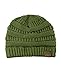 C.C Trendy Warm Chunky Soft Stretch Cable Knit Beanie Skully, Olive