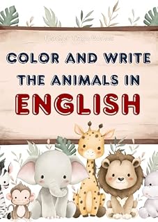Livro Color and write the animals in English: Pinte e escreva os animais em inglês