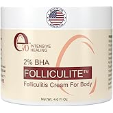 Folliculitis Cream – Folliculitis Treatment for Red Bumps, Ingrown Hairs & Razor Irritation – 2% BHA, Tea Tree, Salicylic Acid, Turmeric & Aloe – Scalp Acne treatment (4 oz)