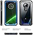 Poetic Moto G7 Rugged Clear Case, Full-Body Hybrid Shockproof Bumper Cover, Built-in-Screen Protector, Guardian Series, DO NOT FIT Moto G7 Power Or Moto G7 Play, Blue/Clear