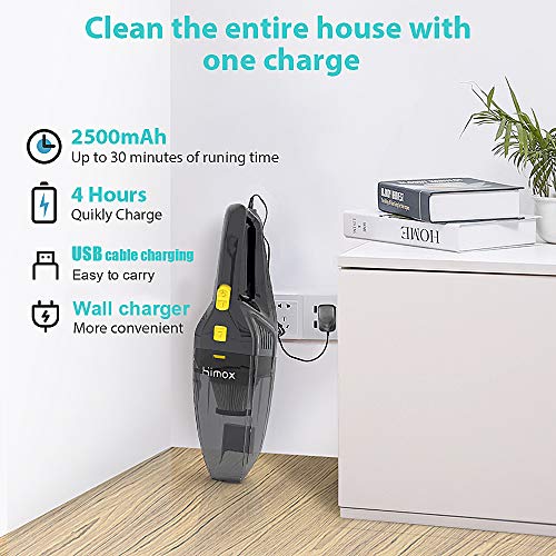 HIMOX 8000pa 120W Strong Suction Car Vacuum, Rechargeable Cordless Hand