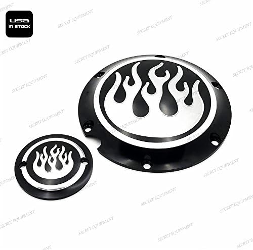 SEMT-Flame Derby Timing Timer Cover For Harley Davidson Sportster 883 1200 XL Black