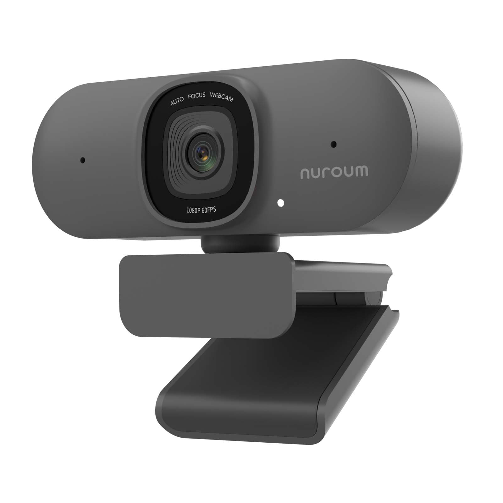 Nuroum V15-AF 2K Autofocus Webcam for PC, 1080P 60fps HD Webcam with Dual Noise Cancelling Microphone, 75° FOV&Light Correction, USB Web Camera Plug&Play for Zoom/Teams, grey