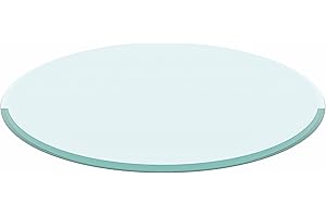 Meihua Glass Table Top, 36 Inch Round 1/2" Thick Beveled Polished Edge, Tempered Glass Table Outdoor for 360 Degree Rotatable.