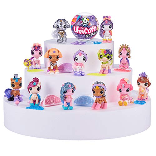 5 Surprise Unicorn Squad Series 2 Mystery Collectible Capsule by ZURU (2 Pack PVC Tube), Purple