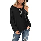 Ezbelle Womens Sweaters Oversized Long Sleeve Cold Shoulder Tops Shirt Tunic Sweatshirt