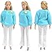E-TING Handmade Clothes 1 pcs Barbie Fashionista Xmas Party Dress and Beautiful Coat Jacket Handmade Doll Wedding Dresses for Barbie Dolls (Blue)