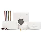 Moon Jar Incense Holder Set – Korean Home Decor with Upcycled Oyster Shell Stand, Aesthetic Tabletop Gift, Ceramic Art Figurine for Room Decoration