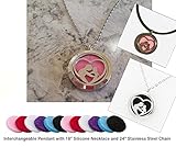 Starlite Smile Aromatherapy Necklace Essential Oil Diffuser Mom and Son Necklace with interchangeable Stainless Steel Chain and Silicone Necklace