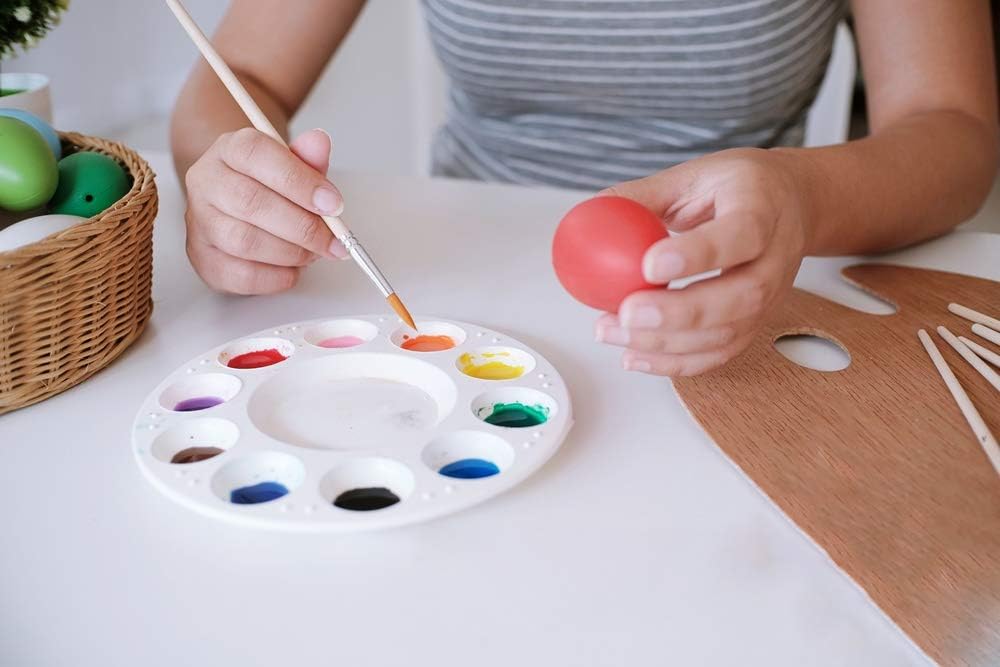 WNATN Paint Tray Palettes, Plastic White Palettes for Kids & Students, Paint Tray for Art Class, Craft DIY or Have a Birthday Painting Party-4pcs
