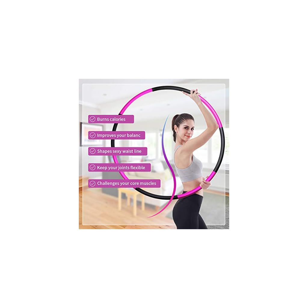 Hula Hoop for Adults Weighted Hoola Hoop for Fitness Exercise 8 Section