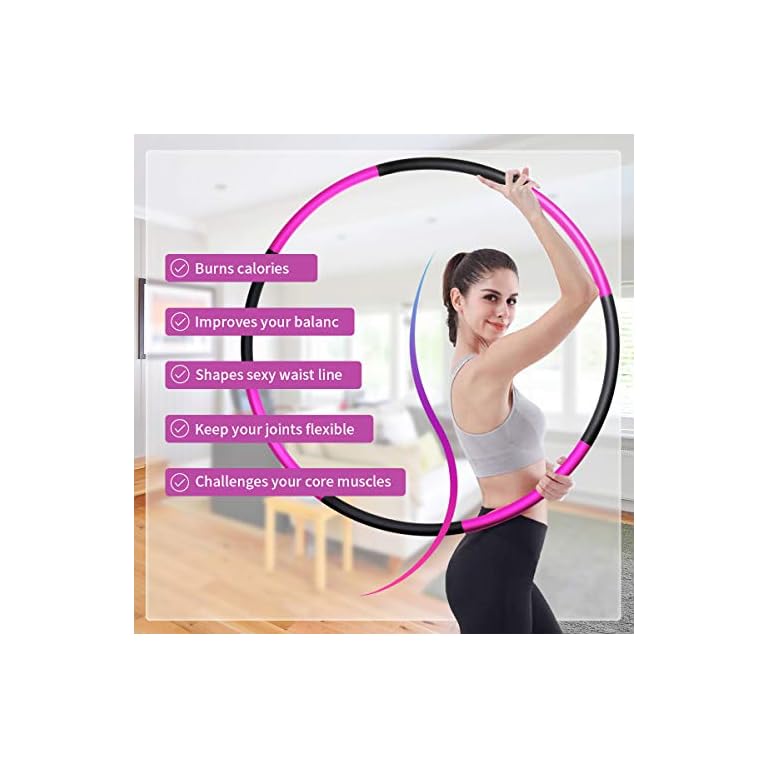 Hula Hoop for Adults Weighted Hoola Hoop for Fitness Exercise 8 Section Hoola Hoops Bulk
