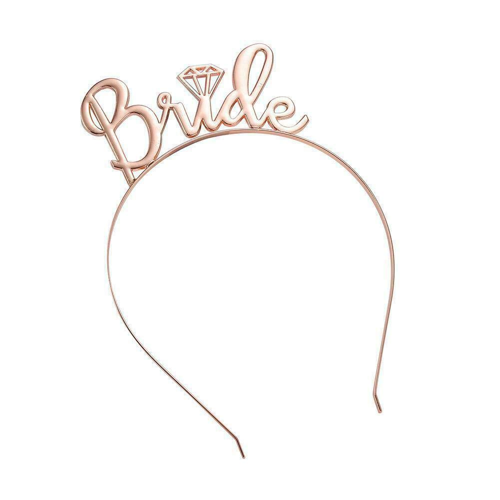 PSL Bride to Be Tiara, Bride Tiara Crown Headband Hen Party Tiara Crown Bachelorette Party Favour Girl's Headdress for Hen Night (Rose Gold)