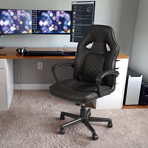 Furniwell Leather Gaming Chair Office Desk Chair, Racing Style Video Game Chair High Back Executive Computer Chair with… - Image 2
