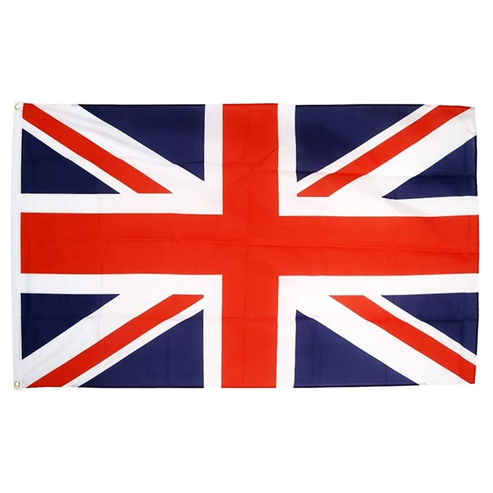 Union Jack Flag 5ft x 3ft Great Britain National Flag RPET Fabric 2 Brass Eyelets Grommets Eco Friendly