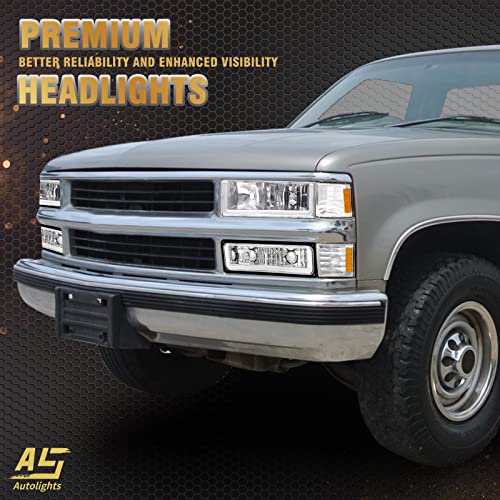 AS LED Headlights Assembly For 1994 1995 1996 1997 1998 Chevy Silverado /Tahoe/Suburban/C10/C/K 1500/2500/3500 W/Corner Bumper Lights Chrome Housing 8PCs Pack (Not Compatible On GMC Models) In Kenya - Foto 11