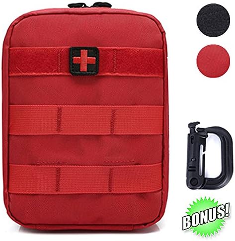 MOFULL EMT Pouch, Tactical Molle Rip-Away Medical Utility Pouch Bag with First Aid Patch