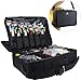 Relavel Professional Makeup Train Case Cosmetic Bag Brush Organizer and Storage 16.5 inches Travel Make Up Artist Box 3 Layer Large Capacity with Adjustable Strap Black primary