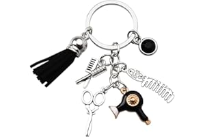 Hairdresser Gifts Keychain for Women Men Hairdressing Scissors Hair Dryer Comb Keychain for Hair Stylist Hairstylist Gifts fo